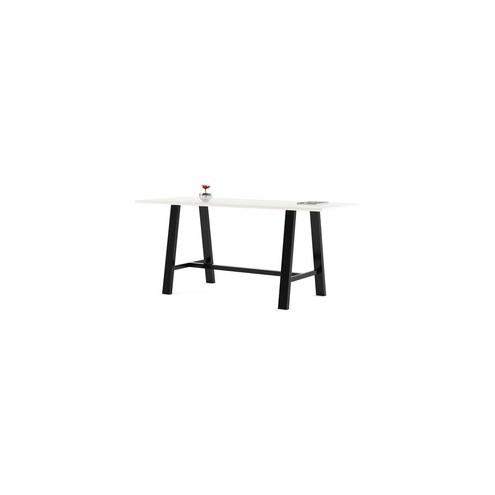 KFI Midtown 36x96x41 HPL Top Table - White Rectangle Top - Cross Beam Base - 96" Table Top Length x 36" Table Top Width - 41" Height - Assembly Required