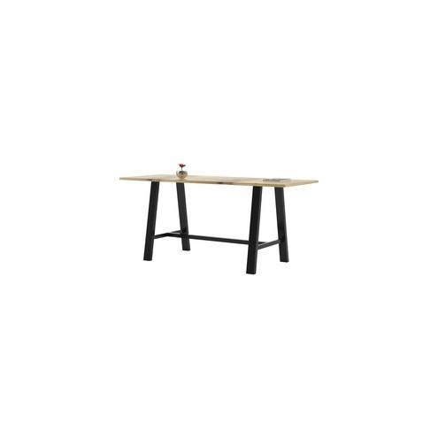 KFI Midtown Solid Wood Top Cafe Table - Natural Rectangle Top - 96" Table Top Length x 36" Table Top Width - 41" Height - Assembly Required