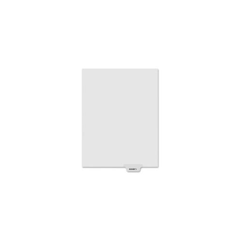 Kleer-Fax Lam Preprinted Bottom Tab Index Dividers - Printed Tab(s) - Character - EXHIBIT I - 8.5" Divider Width x 11" Divider Length - Letter - White Divider - 25 / Pack