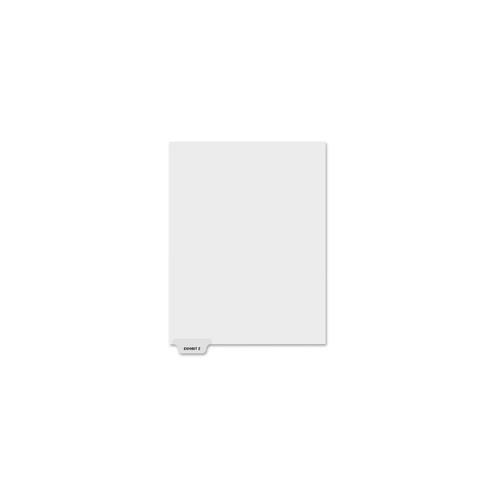Kleer-Fax Lam Preprinted Bottom Tab Index Dividers - Printed Tab(s) - Character - EXHIBIT Z - 8.5" Divider Width x 11" Divider Length - Letter - White Divider - 25 / Pack
