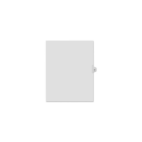 Kleer-Fax Legal Exhibit Numbered Index Dividers - Printed Tab(s) - Digit - 37 - 8.5" Divider Width x 11" Divider Length - Letter - White Divider - 25 / Pack