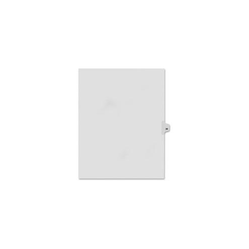 Kleer-Fax Legal Exhibit Numbered Index Dividers - Printed Tab(s) - Digit - 39 - 8.5" Divider Width x 11" Divider Length - Letter - White Divider - 25 / Pack