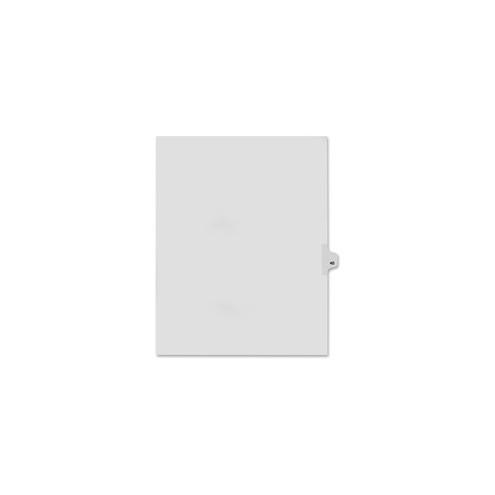 Kleer-Fax Legal Exhibit Numbered Index Dividers - Printed Tab(s) - Digit - 40 - 8.5" Divider Width x 11" Divider Length - Letter - White Divider - 25 / Pack