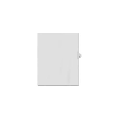 Kleer-Fax Legal Exhibit Numbered Index Dividers - Printed Tab(s) - Digit - EXHIBIT 61 - 25 Tab(s)/Set - 8.5" Divider Width x 11" Divider Length - Letter - White Divider - 25 / Pack