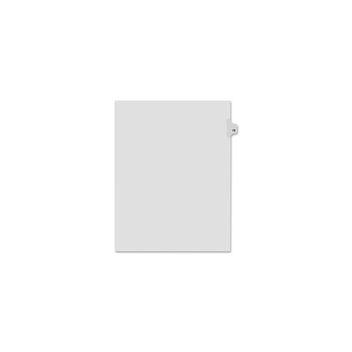 Kleer-Fax Legal Exhibit Numbered Index Dividers - Printed Tab(s) - Digit - 79 - 8.5" Divider Width x 11" Divider Length - Letter - White Divider - 25 / Pack