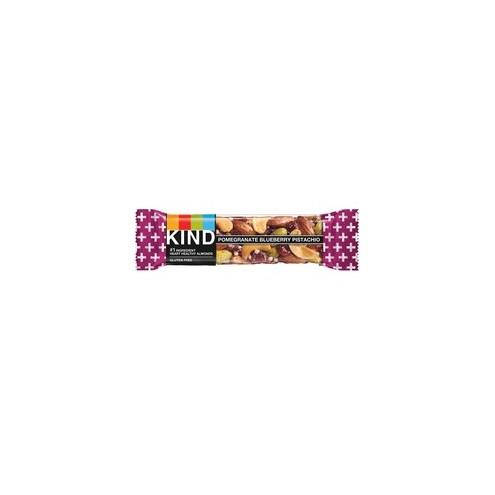 KIND Pomegranate Blueberry Pistachio Plus Bars - Gluten-free, Cholesterol-free, Individually Wrapped, Sodium-free, Non-GMO - Pistachio, Blueberry, Pomegranate - 1.40 oz - 12 / Box