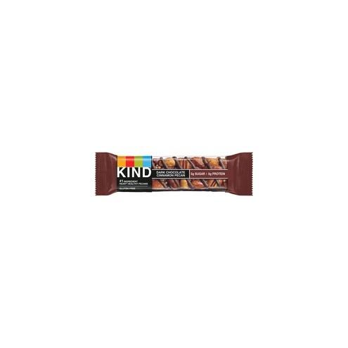 KIND Dark Chocolate Cinnamon Pecan - Trans Fat Free, High-fiber, Low Sodium, Dairy-free, Gluten-free - Dark Chocolate, Cinnamon, Pecan - 1.41 oz - 12 / Box