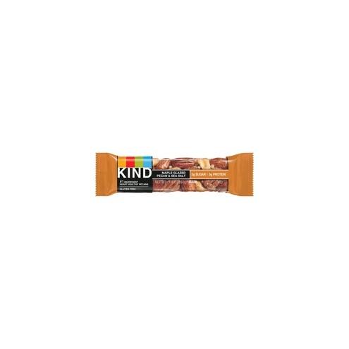 KIND Maple Glazed Pecan/Sea Salt Nut/Spice Bars - Gluten-free, Cholesterol-free, Non-GMO, Individually Wrapped - Pecan, Sea Salt - 1.40 oz - 12 / Box