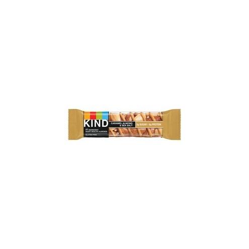 KIND Caramel Almond/Sea Salt Nuts/Spices Snack Bar - Cholesterol-free, Non-GMO, Gluten-free, Individually Wrapped - Sea Salt, Caramel, Almond - 1.40 oz - 12 / Box