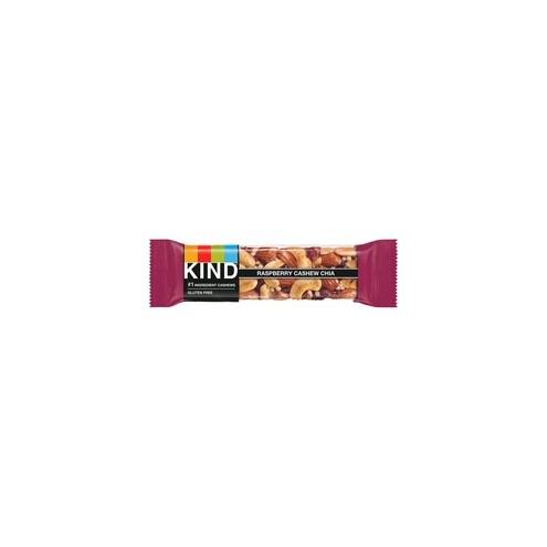 KIND Raspberry Cashew & Chia Snack Bar - Gluten-free, Non-GMO, Sodium-free, Cholesterol-free, Fat-free, Individually Wrapped - Raspberry Cashew, Chia - Box - 1.40 oz - 12 / Box