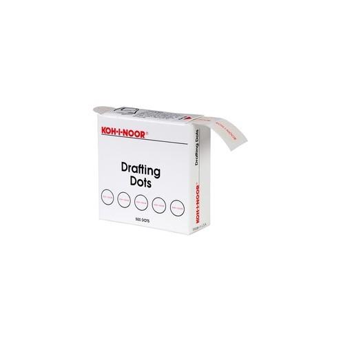 Koh-I-Noor Drafting Dots - 0.88" Dia - Paper - Dispenser Included - 1 / Box - White