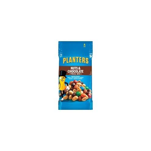 Planters Nut/Chocolate Trail Mix - Chocolate, Nutty - 2 oz - 72 / Carton