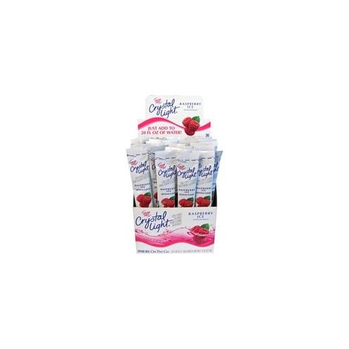 Crystal Light On-The-Go Raspberry Mix Sticks - Powder - Raspberry Ice Flavor - 0.08 oz - 30 / Box