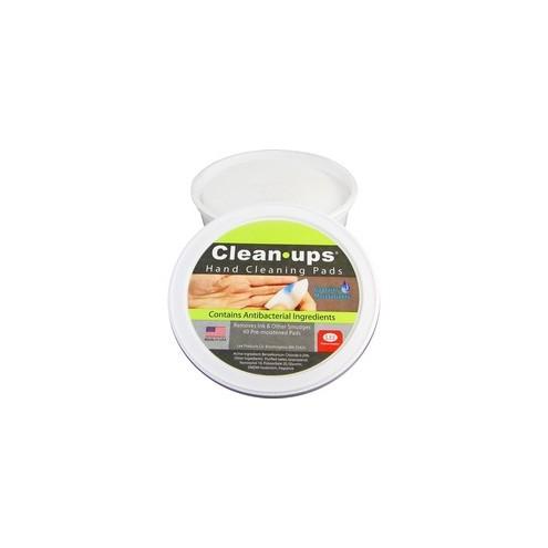 LEE Clean-ups Pre-moistened Hand Cleaning Pads - 2 Ply - Mild Floral - 3" Roll Diameter - White - Cloth - Anti-bacterial, Moisture Resistant - For Hand, General Purpose - 60 / Each