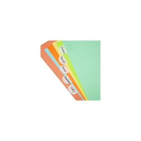 LEE Removable Hefty Index Tabs - Write-on Tab(s) - 1" Tab Height x 1.50" Tab Width - Removable - White Plastic Tab(s) - 50 / Pack