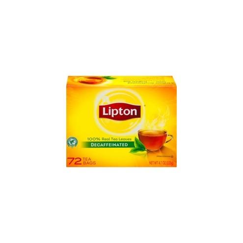 Lipton&reg; /Unilever Classic Tea Bags - Black Tea, Decaffeinated - 16 oz Per Bag - 72 Teabag - 72 / Box