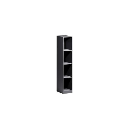 Lorell Trace Single-Wide Four-Opening Cubby - 4 Compartment(s) - 65.9" Height x 12" Width x 18" Depth - Black - Metal - 1Each