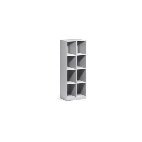Lorell Trace Double-Wide Eight-Opening Cubby - 8 Compartment(s) - 65.9" Height x 24" Width x 18" Depth - Metallic Silver - Metal - 1Each