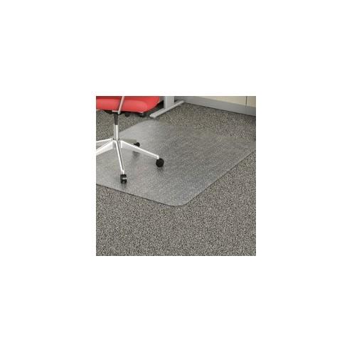 Lorell Rectangular Low-pile Economy Chairmat - Carpeted Floor - 60" Length x 46" Width x 95 mil Thickness - Rectangle - Vinyl - Clear