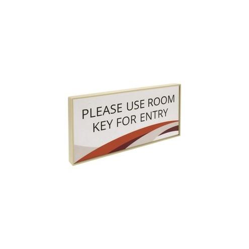 Lorell Snap Plate Architectural Sign - 1 Each - 8" Width x 4" Height - Easy Readability, Injection-molded, Easy to Use - Almond