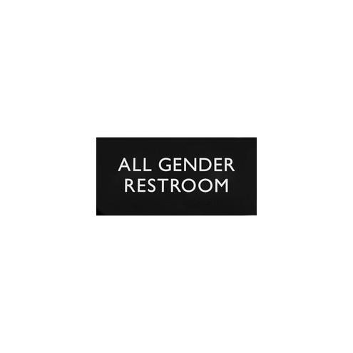 Lorell Restroom Sign - 1 Each - 8" Width x 4" Height - Easy Readability, Injection-molded - Black