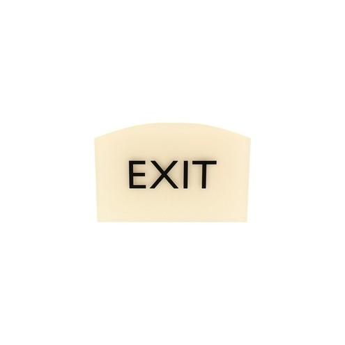 Lorell Exit Sign - 1 Each - 4.5" Width x 0.5" Height - Easy Readability, Braille - Beige