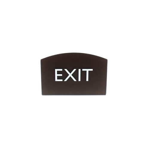 Lorell Exit Sign - 1 Each - 4.5" Width x 0.5" Height - Easy Readability, Braille - Brown