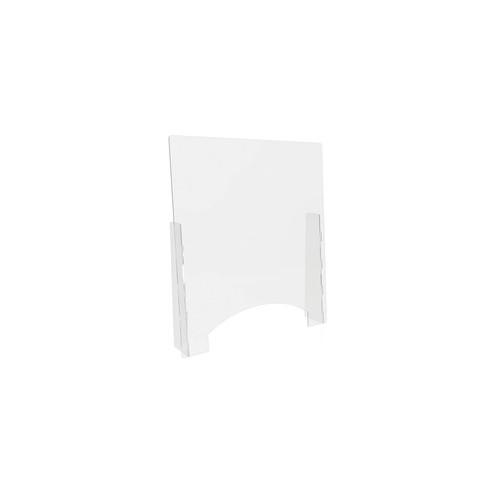 Lorell Countertop Barrier - 31.8" Width x 6" Depth x 36" Height - 1 Each - Clear - Acrylic