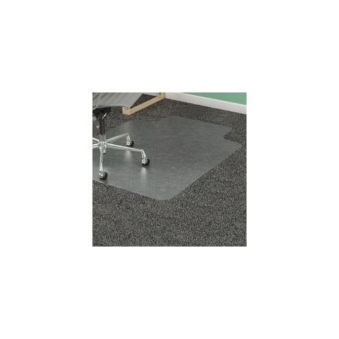 Lorell Standard Lip Low-pile Antistatic Chairmat - Carpeted Floor - 48" Length x 36" Width x 0.12" Thickness - Lip Size 12" Length x 20" Width - Rectangle - Clear