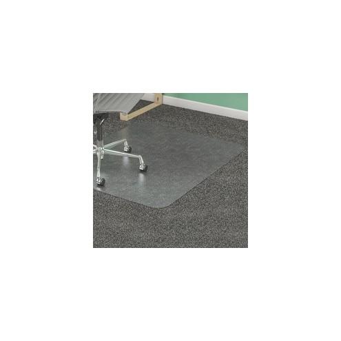 Lorell Rectangular Medium Pile Chairmat - Carpeted Floor - 60" Length x 46" Width x 0.13" Thickness - Rectangle - Vinyl - Clear