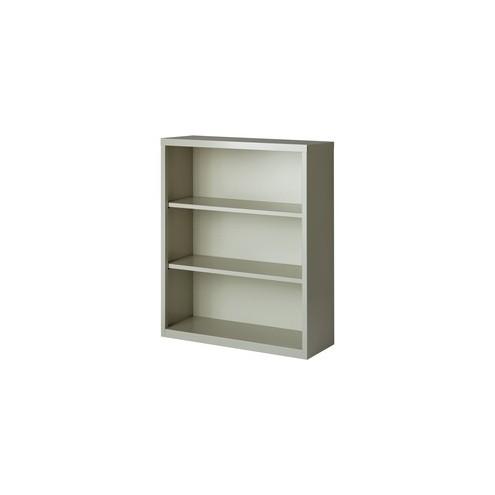 Lorell Fortress Series Bookcases - 34.5" x 13" x 42" - 3 x Shelf(ves) - Light Gray - Powder Coated - Steel - Recycled