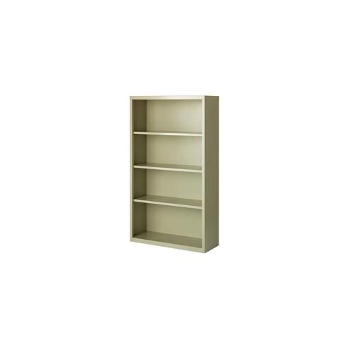 Lorell Fortress Series Bookcases - 34.5" x 13" x 60" - 4 x Shelf(ves) - Putty - Powder Coated - Steel - Recycled