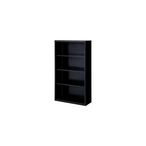 Lorell Fortress Series Bookcases - 34.5" x 13" x 60" - 4 x Shelf(ves) - Black - Powder Coated - Steel - Recycled