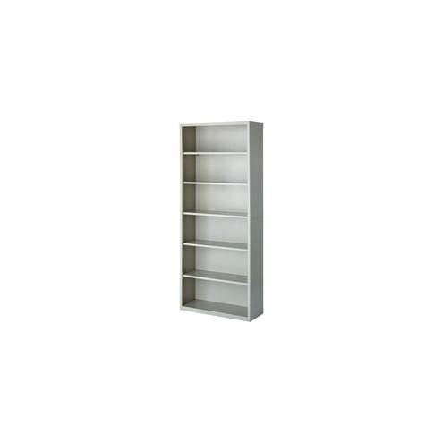 Lorell Fortress Series Bookcases - 34.5" x 13" x 82" - 6 x Shelf(ves) - Light Gray - Powder Coated - Steel - Recycled - Assembly Required