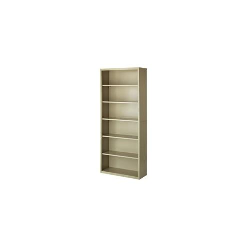 Lorell Fortress Series Bookcases - 34.5" x 13" x 82" - 6 x Shelf(ves) - Putty - Powder Coated - Steel - Recycled