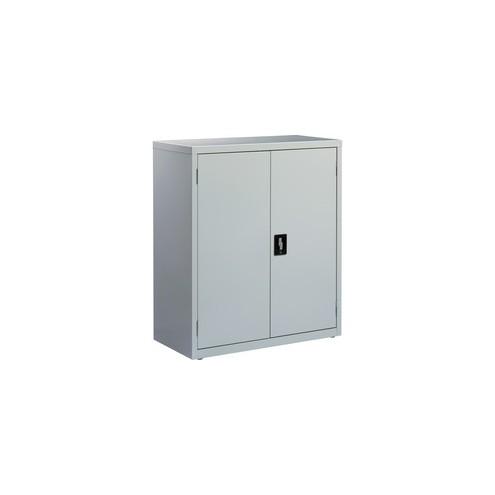 Lorell Fortress Series Storage Cabinets - 18" x 36" x 42" - 3 x Shelf(ves) - Recessed Locking Handle, Hinged Door, Durable, Sturdy, Adjustable Shelf - Light Gray - Powder Coated - Steel - Recycled