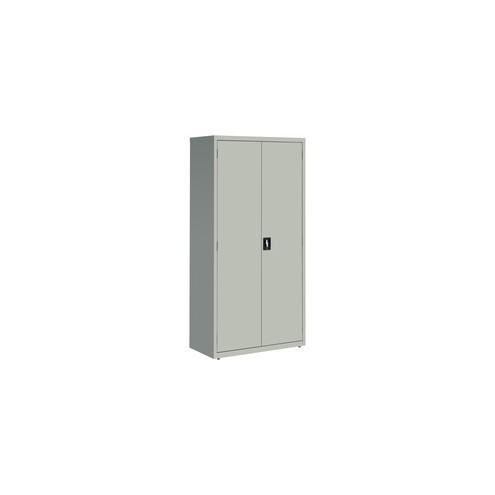 Lorell Fortress Series Storage Cabinets - 36" x 18" x 72" - 5 x Shelf(ves) - Recessed Locking Handle, Hinged Door, Durable - Light Gray - Powder Coated - Steel - Recycled