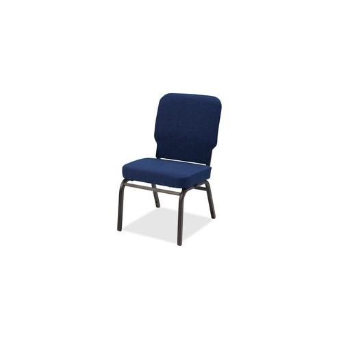 Lorell Big and Tall Oversized Stack Chair - Navy Fabric Seat - Navy Fabric Back - Steel Frame - Four-legged Base - 21" Seat Width x 15" Seat Depth - 21" Width x 25" Depth x 35.5" Height - 2 / Carton