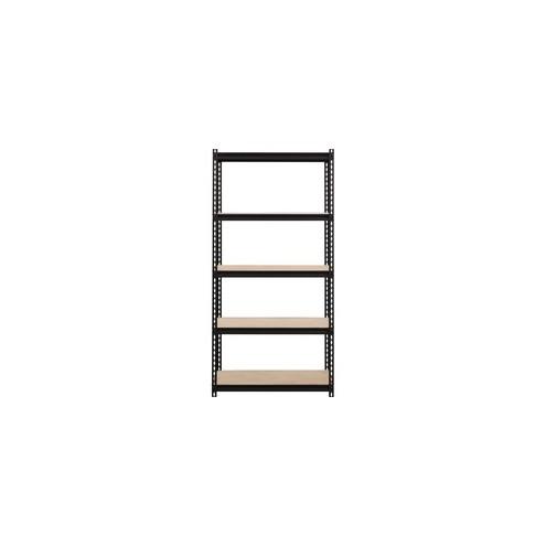 Lorell 2,300 lb Capacity Riveted Steel Shelving - 72" Height x 36" Width x 18" Depth - Recycled - Black - Steel, Particleboard - 1Each