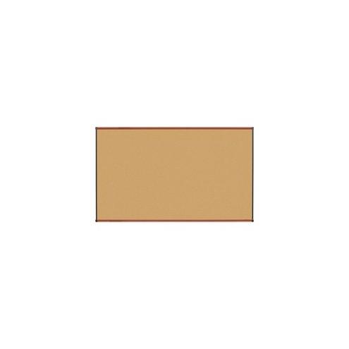 Lorell Bulletin Board - 72" Height x 48" Width - Natural Cork Surface - Durable, Self-healing - Cherry Wood Frame - 1 Each