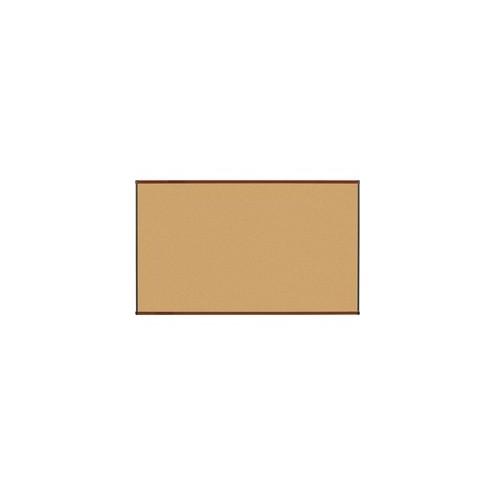 Lorell Bulletin Board - 72" Height x 48" Width - Natural Cork Surface - Self-healing, Durable - Mahogany Wood Frame - 1 Each