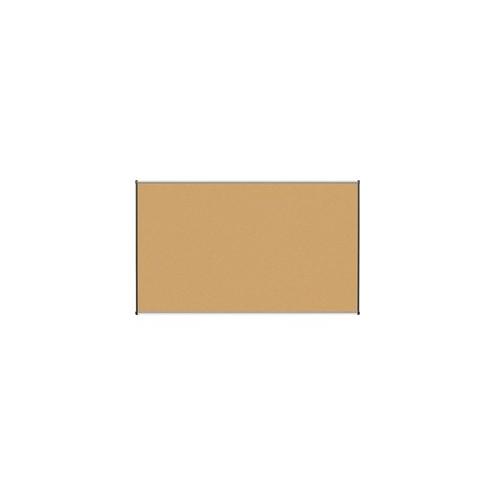 Lorell Satin-Finish Bulletin Board - 72" Height x 48" Width - Natural Cork Surface - Durable, Self-healing - Silver Anodized Aluminum Frame - 1 Each