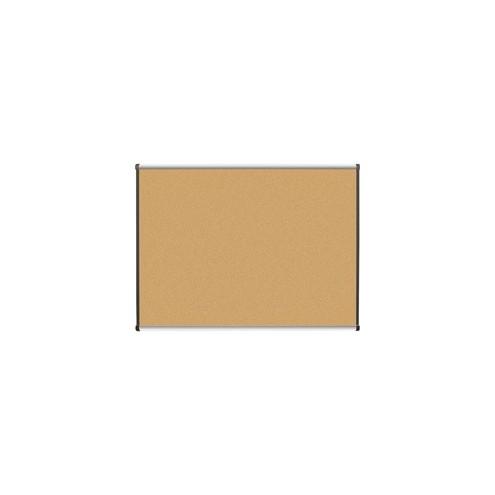 Lorell Satin-Finish Bulletin Board - 48" Height x 36" Width - Natural Cork Surface - Durable, Self-healing - Silver Anodized Aluminum Frame - 1 Each