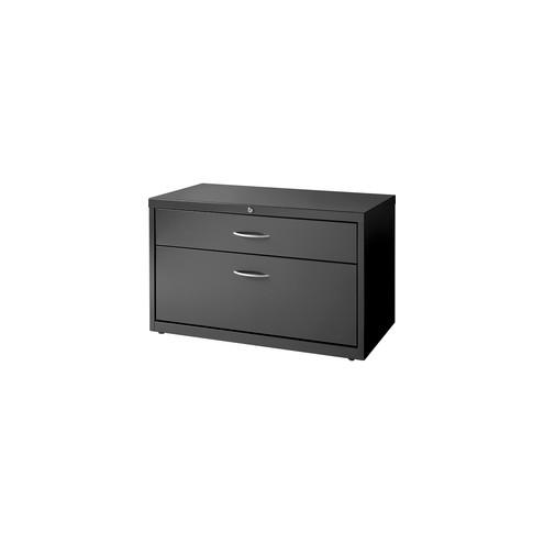 Lorell 2-drawer Lateral Credenza - 36" x 18.8" x 21.9" - 2 x Drawer(s) - A4, Legal, Letter - Lateral - Ball-bearing Suspension, Leveling Glide - Charcoal - Recycled