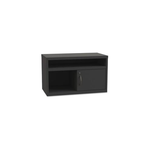 Lorell Sliding Door Lateral Credenza Sliding Door Credenza - 36" x 18.8" x 21.9" - 2 x Shelf(ves) - Sliding Door(s) - Lateral - Sliding Door, Pull Handle, Leveling Glide - Black - Recycled