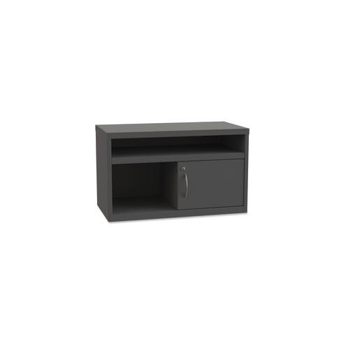 Lorell Sliding Door Lateral Credenza Sliding Door Credenza - 36" x 18.8" x 21.9" - 2 x Shelf(ves) - Sliding Door(s) - Lateral - Sliding Door, Pull Handle, Leveling Glide - Charcoal - Recycled