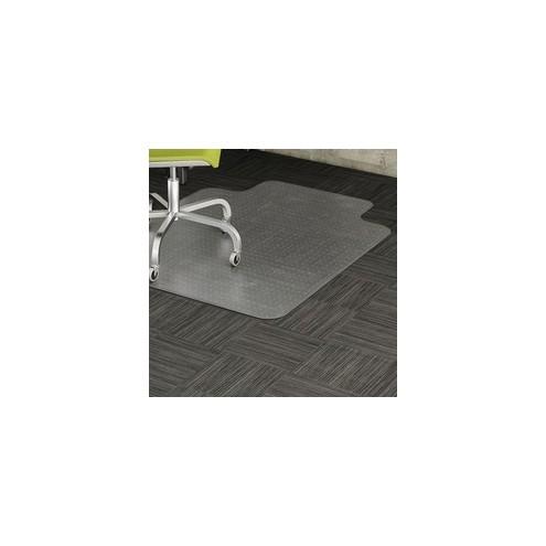 Lorell Standard Lip Low-pile Chairmat - Carpeted Floor - 48" Length x 36" Width x 0.12" Thickness - Lip Size 10" Length x 19" Width - Vinyl - Clear