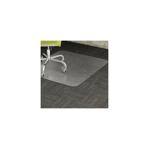 Lorell Low Pile Rectangular Chairmat - Carpeted Floor - 60" Length x 46" Width x 0.12" Thickness - Rectangle - Vinyl - Clear