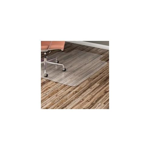 Lorell Hard Floor Wide Lip Vinyl Chairmat - Hard Floor, Wood Floor, Vinyl Floor, Tile Floor - 53" Length x 45" Width x 95 mil Thickness - Lip Size 12" Length x 25" Width - Vinyl - Clear