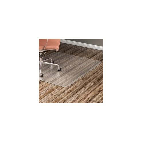Lorell Hard Floor 60" Rectangular Chairmat - Hard Floor, Wood Floor, Vinyl Floor, Tile Floor - 60" Length x 46" Width x 95 mil Thickness - Rectangle - Vinyl - Clear
